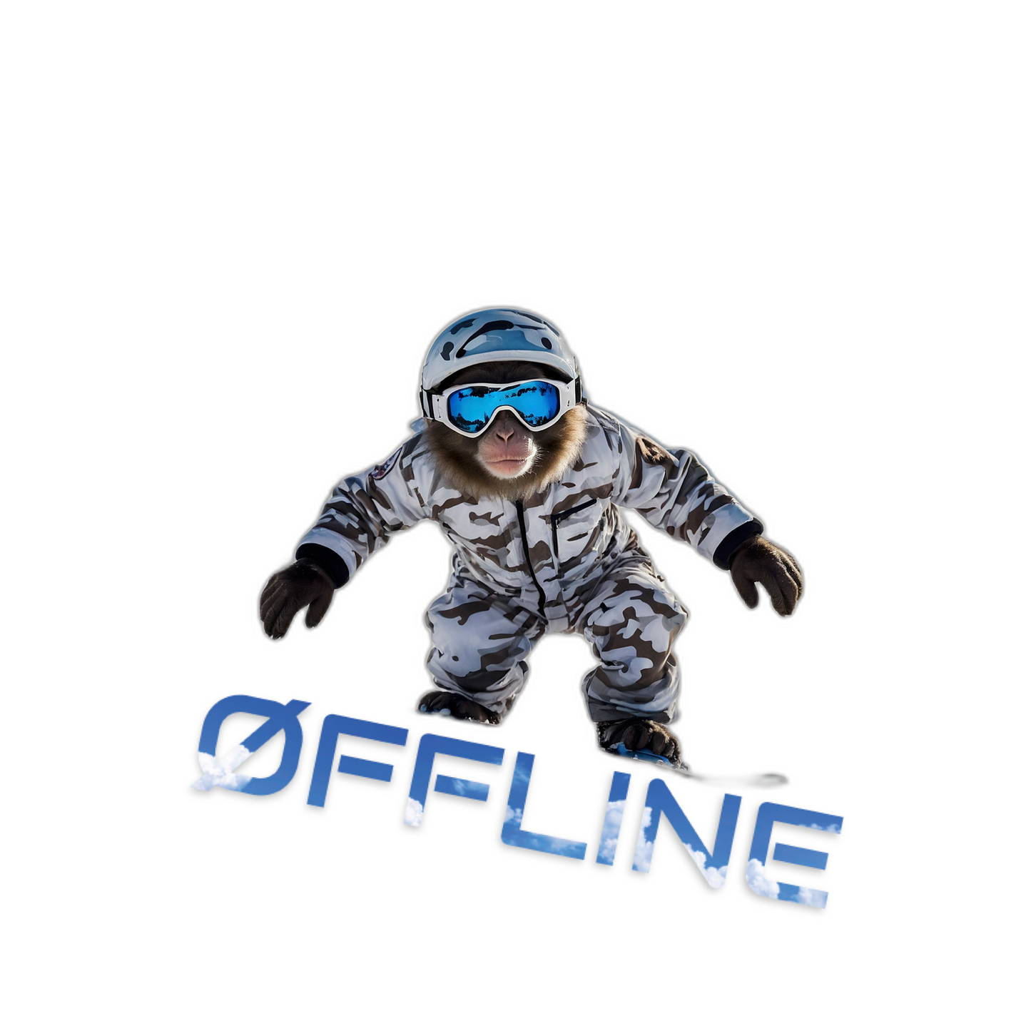 SnowCamo ØFFLINE Monkey - Sticker